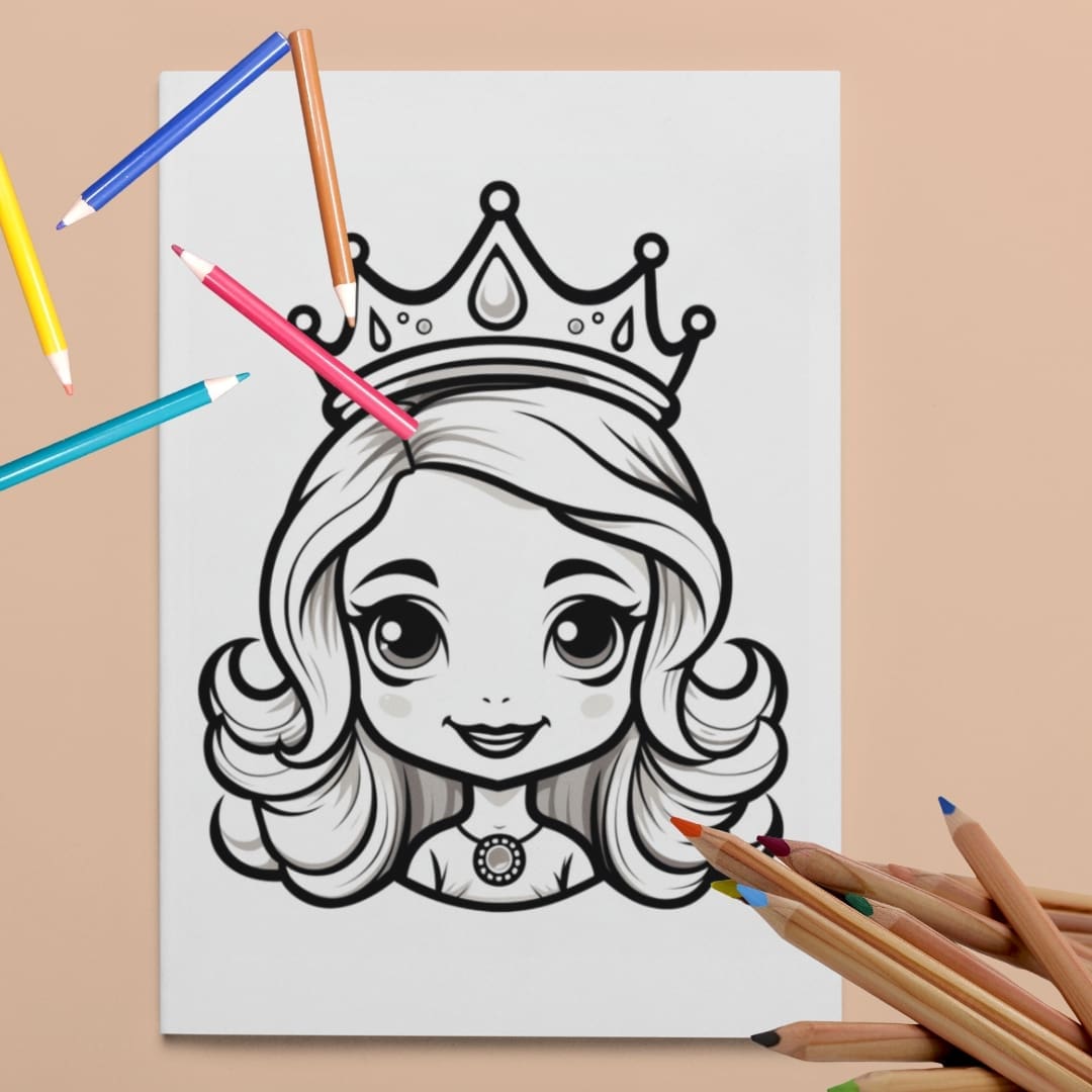 Graceful Royalty Coloring Pages - Image 3