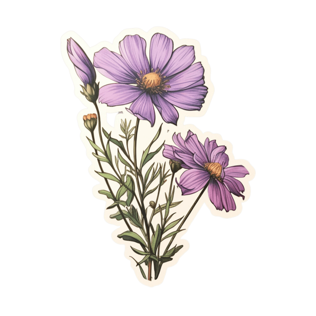 Purple Flowers Stickers - Image 6