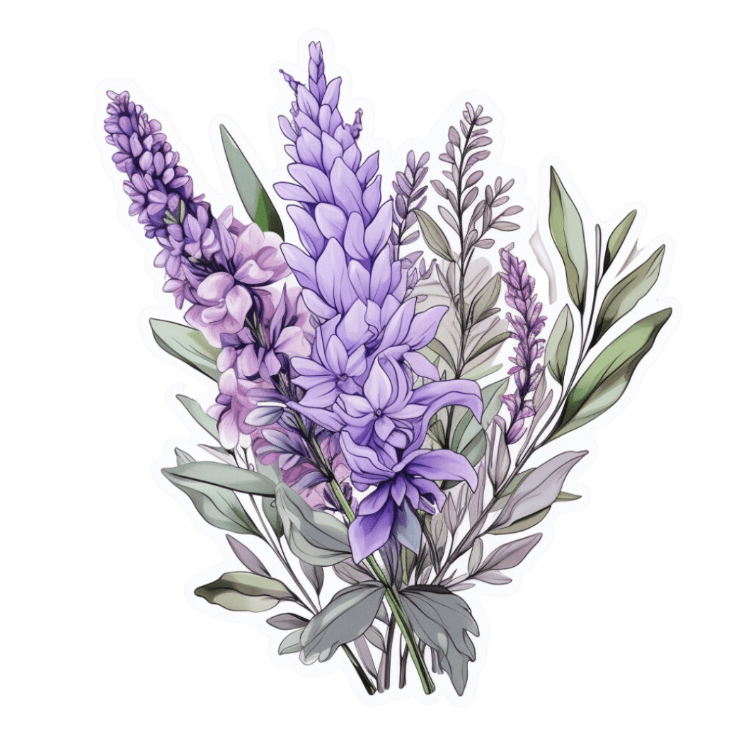 Purple Flowers Stickers - Image 4