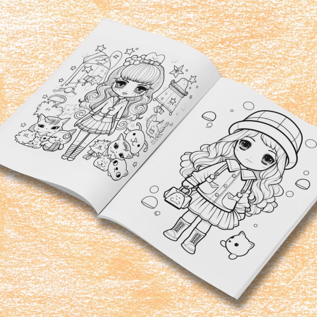 Kawaii Fashion Coloring Pages - Image 2