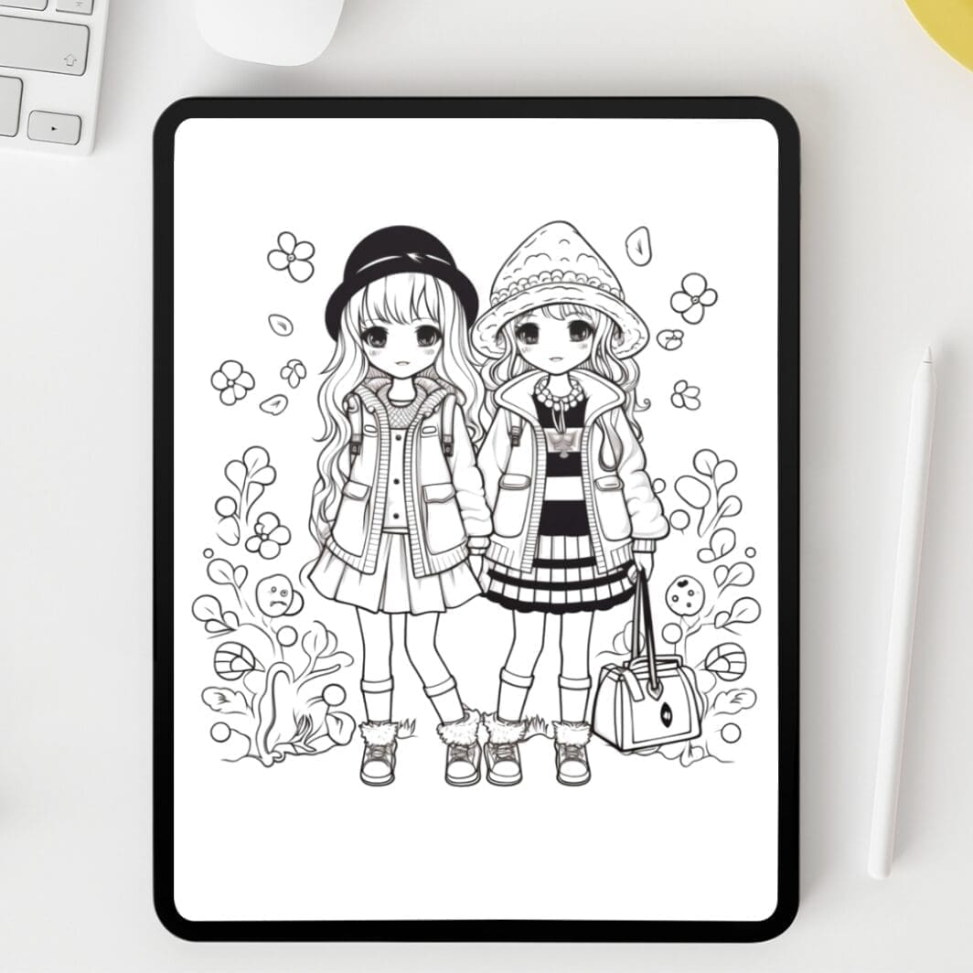 Kawaii Fashion Coloring Pages - Image 4