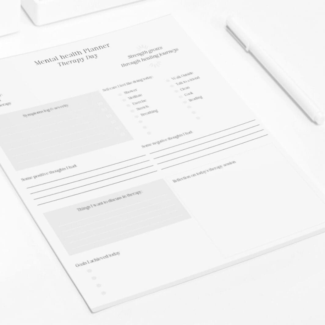 Mental Health Planner-Therapy day
