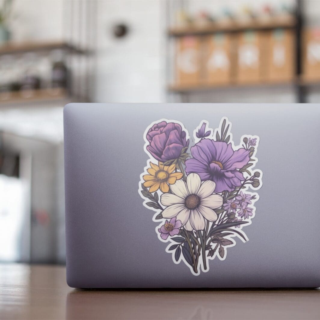 Purple Flowers Stickers - Image 3