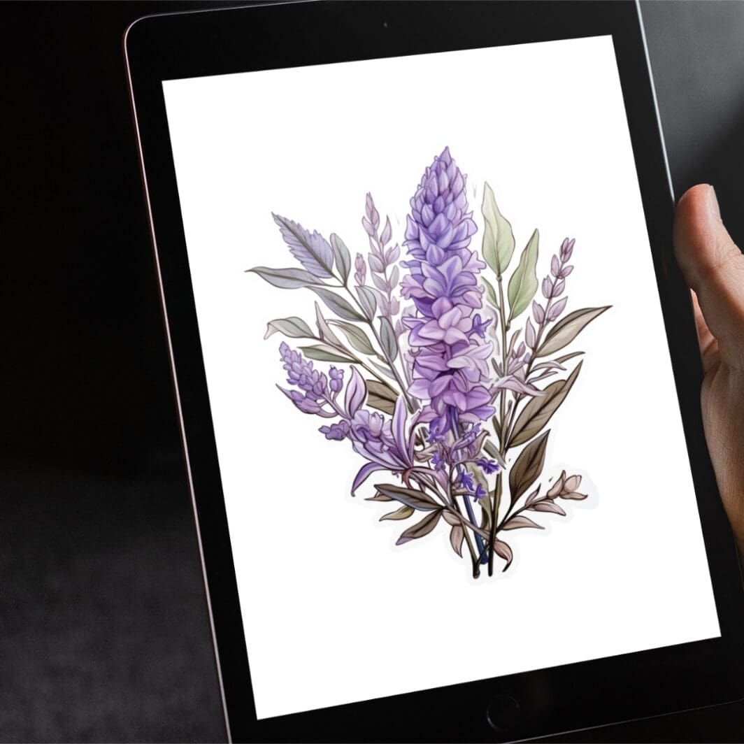 Purple Flowers Stickers - Image 5
