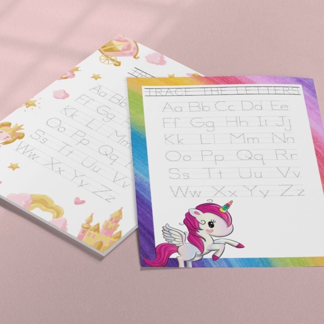 This is a promotional image displaying online printable educational resources available for download at Sharekknaonline.com. The image features colorful elements such as alphabets and numbers, suitable for coloring activities. Additionally, it showcases tracing exercises designed to aid in learning. Visit Sharekknaonline.com to access and download these educational materials. They are available uniquely at SharekknaOnline.com. They can be downloaded and printed at home or your local print house.