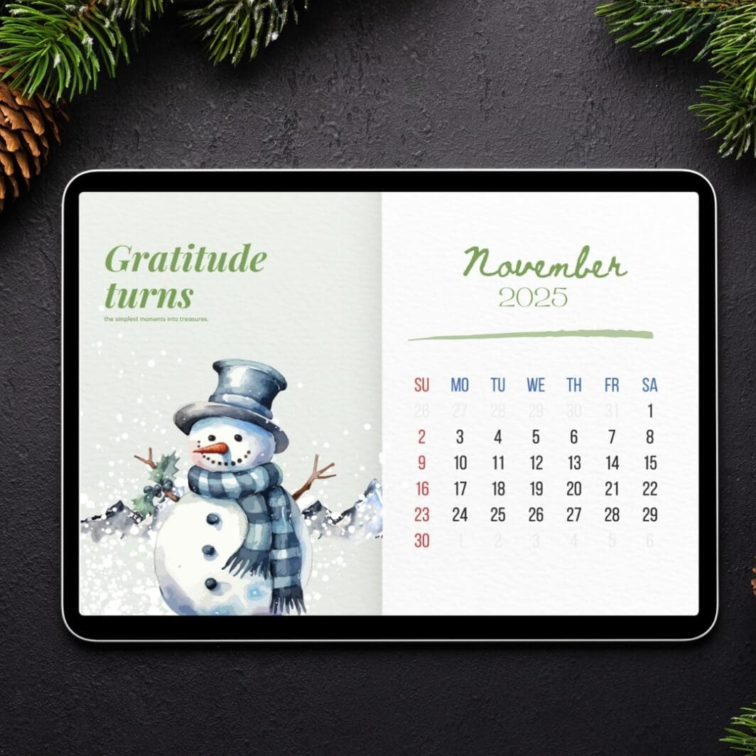 Winter Calendar Watercolor 2025 - Image 3