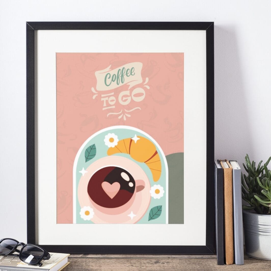 This image contains stylish coffee mug themed poster with emotional slogan, good old days, perfect for home and office wall art and wall decor, available at SharekknaOnline.com. The poster can be downloaded as pdf and printed at home or at the local print house on A3, A4 and A5 paper size.