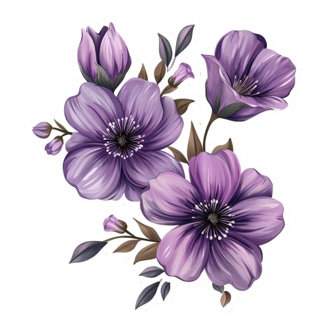 Lilac Flowers Stickers - Image 5