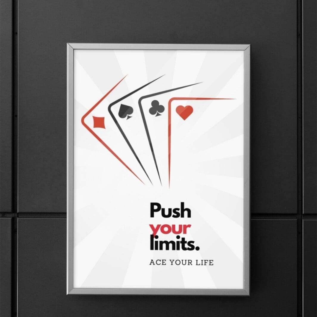 This image contains stylish play cards retro themed poster with emotional and motivational slogans, perfect for home and office wall art and wall decor, available at SharekknaOnline.com. The poster can be downloaded as pdf and printed at home or at the local print house on A3, A4 and A5 paper size.