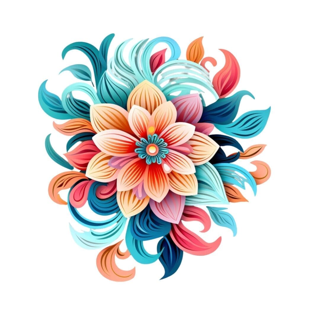 Rose Blue Hue Flowers Stickers - Image 5