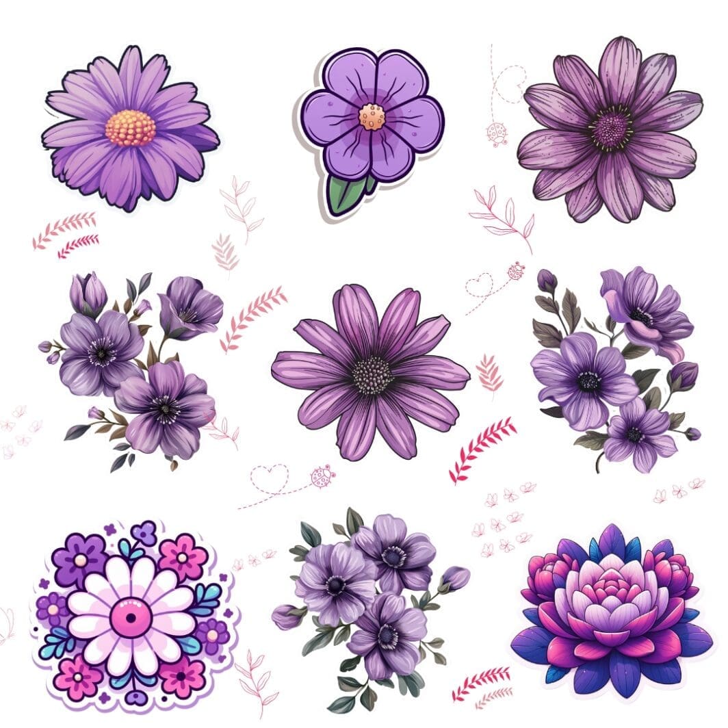 Lilac Flowers Stickers