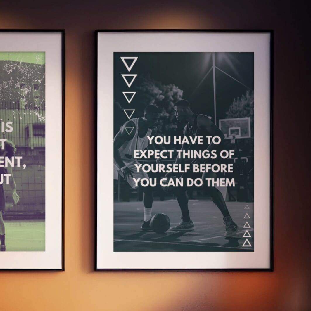 This image contains motivational sports football and basketball team games poster with emotional and motivational slogans, perfect for gum, home and work wall art and wall decor, available at SharekknaOnline.com. The poster can be downloaded as pdf and printed at home or at the local print house on A3, A4 and A5 paper size.