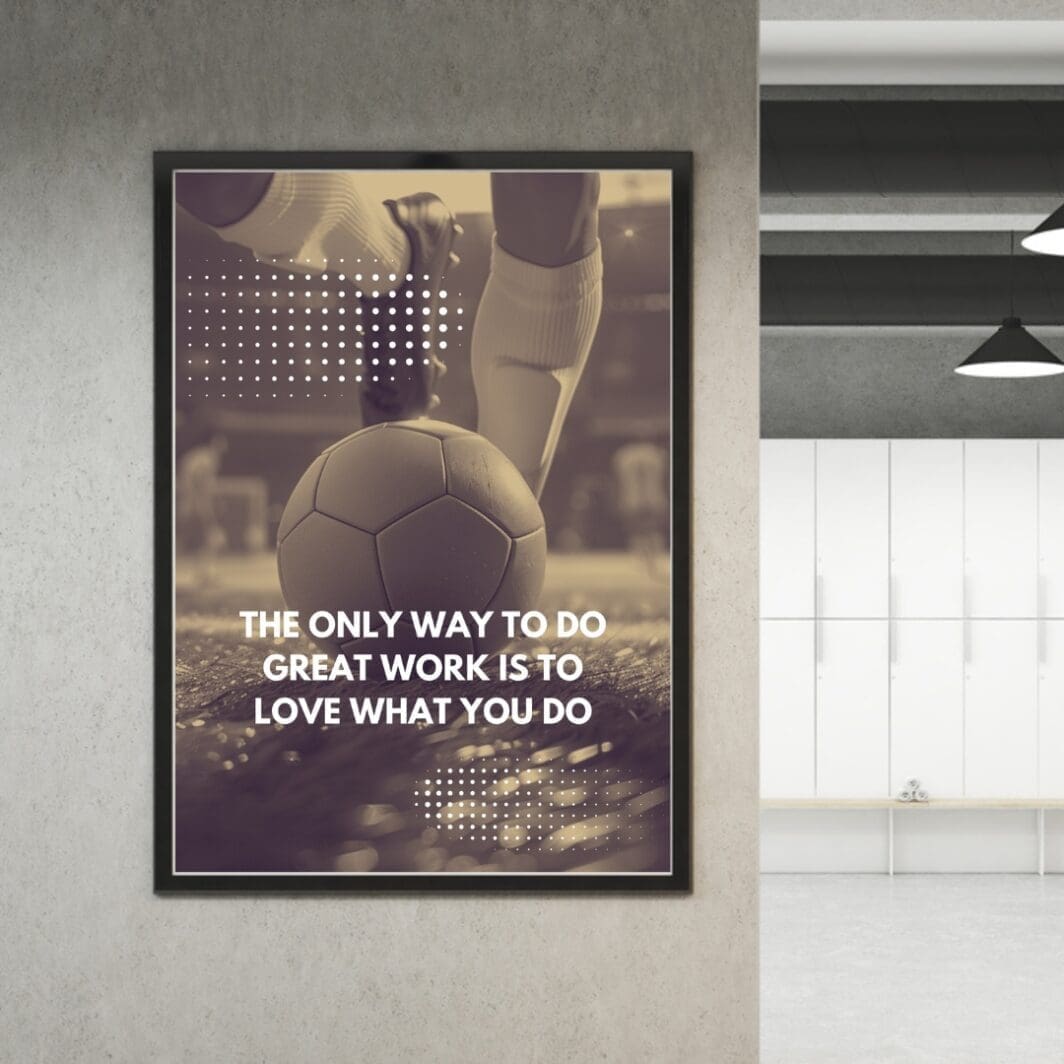 This image contains motivational sports football and basketball team games poster with emotional and motivational slogans, perfect for gum, home and work wall art and wall decor, available at SharekknaOnline.com. The poster can be downloaded as pdf and printed at home or at the local print house on A3, A4 and A5 paper size.