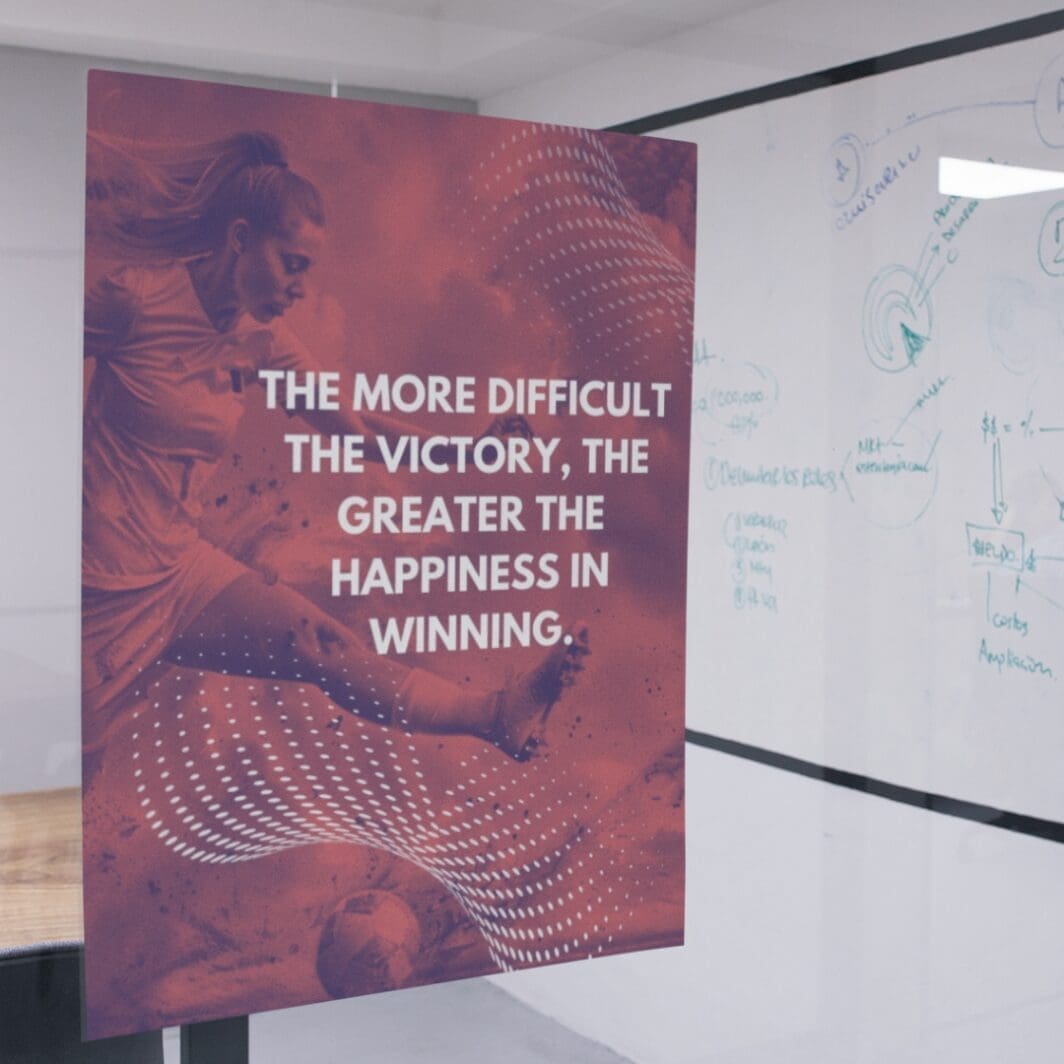 This image contains motivational sports football and basketball team games poster with emotional and motivational slogans, perfect for gum, home and work wall art and wall decor, available at SharekknaOnline.com. The poster can be downloaded as pdf and printed at home or at the local print house on A3, A4 and A5 paper size.