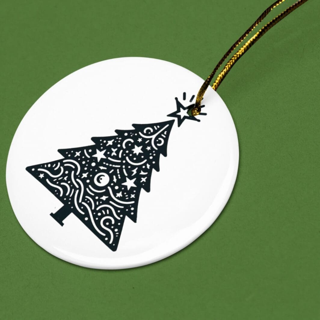 Black & White Christmas Tree Clipart - Image 3