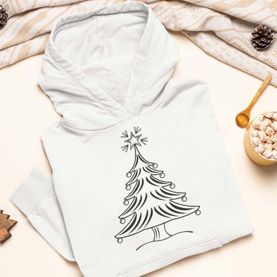 Black & White Christmas Tree Clipart - Image 5
