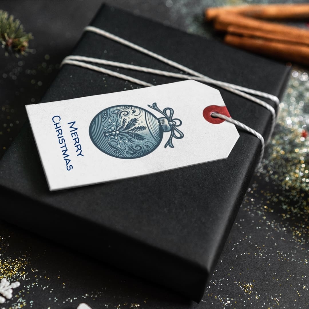 Vintage Blue Christmas Clipart - Image 2