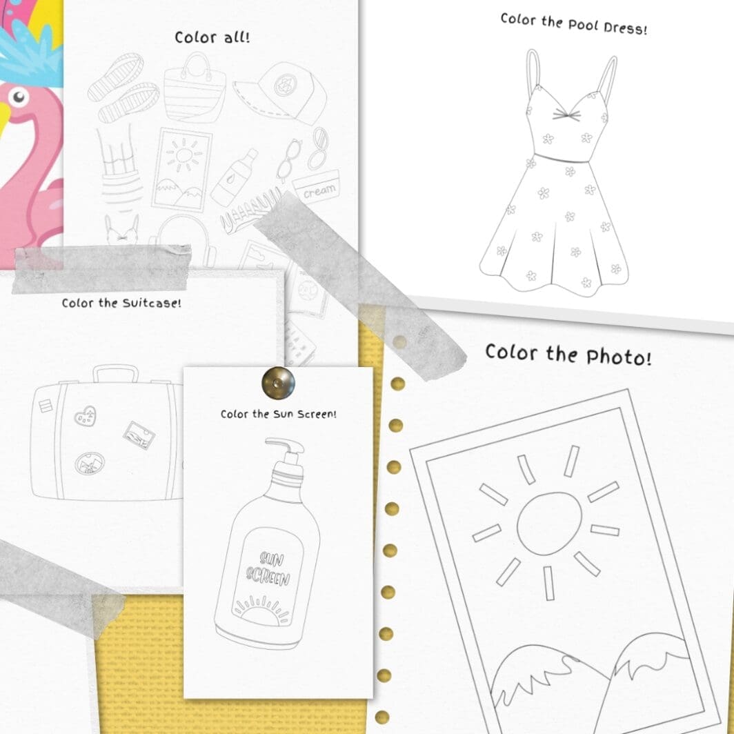 At the Pool Coloring Pages - Image 3
