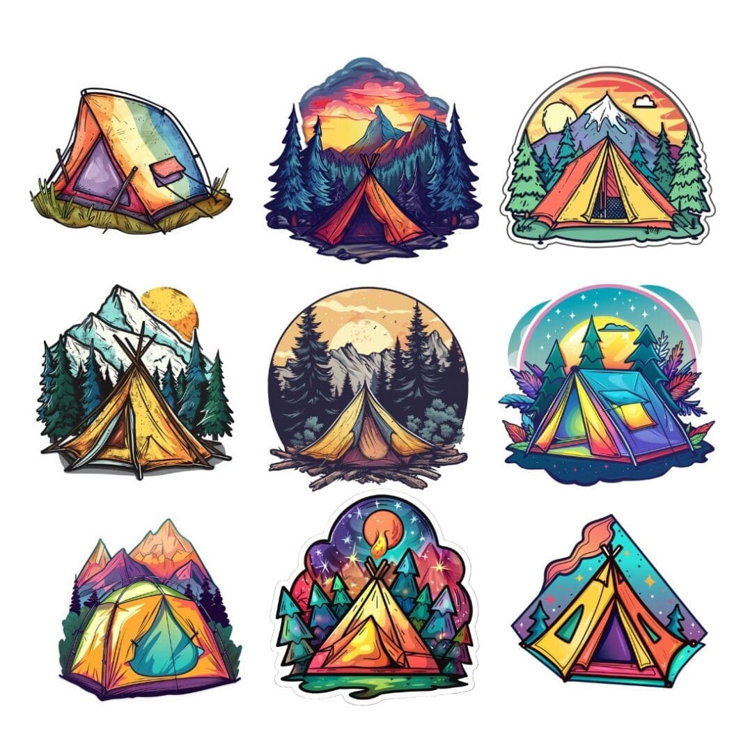 Camping Tent Stickers - Image 5