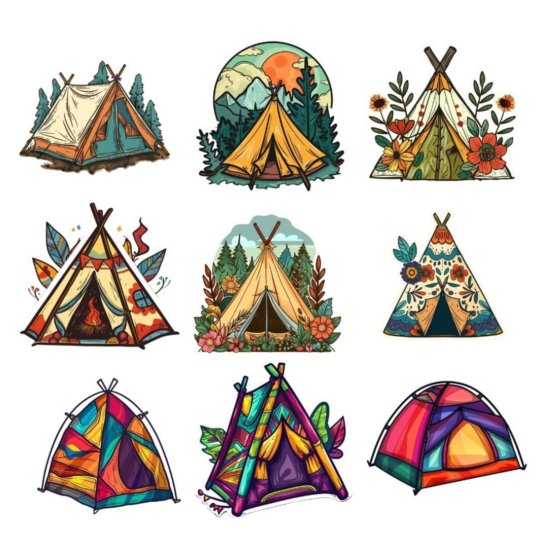 Camping Tent Stickers - Image 6