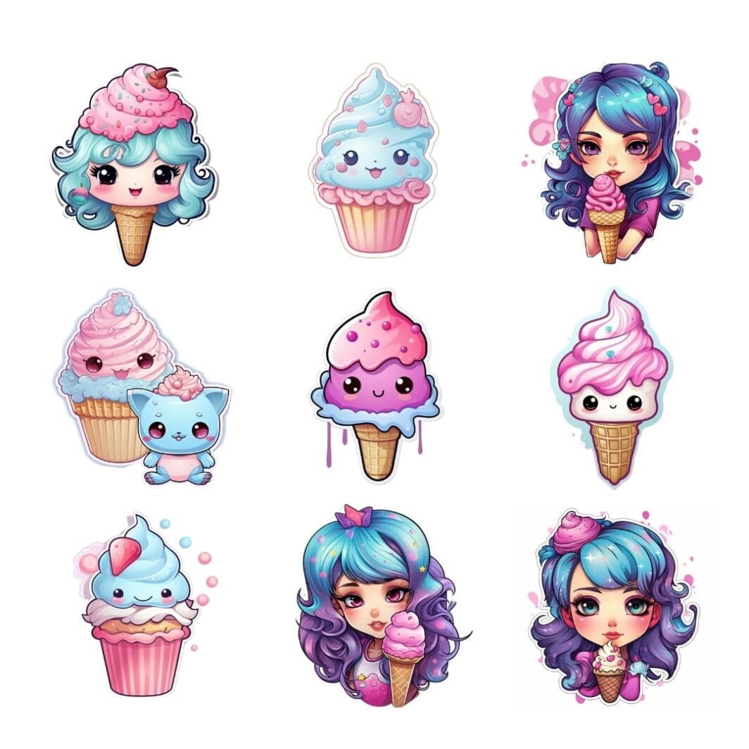 Kawaii Ice Cream Stickers - Image 2