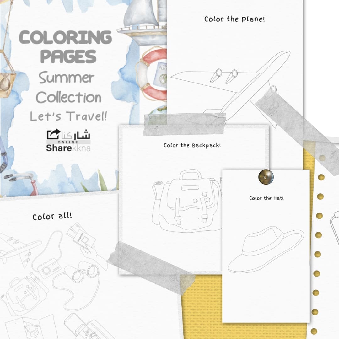 This image contains a Printable coloring busy book that open to pages with designs for download and print for kids and adults. The busy book is available uniquely at SharekknaOnline.com. It can be downloaded instantly and printed at home or your local print house. Numerous engaging and educational activities wait for parents and kids. From traditional coloring sessions with crayons, colored pencils, or markers to sparking imagination through storytelling based on the busy book's images, there's ample room for creativity.