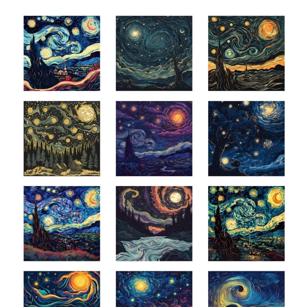 Starry Night Van Gogh Stickers - Image 7