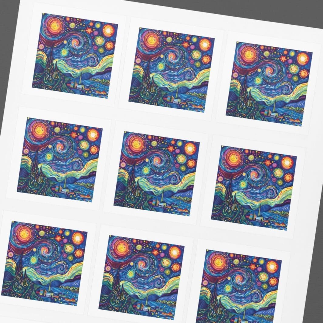 Starry Night Van Gogh Stickers - Image 9
