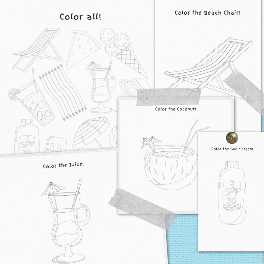 At the Beach Coloring Pages - Image 3