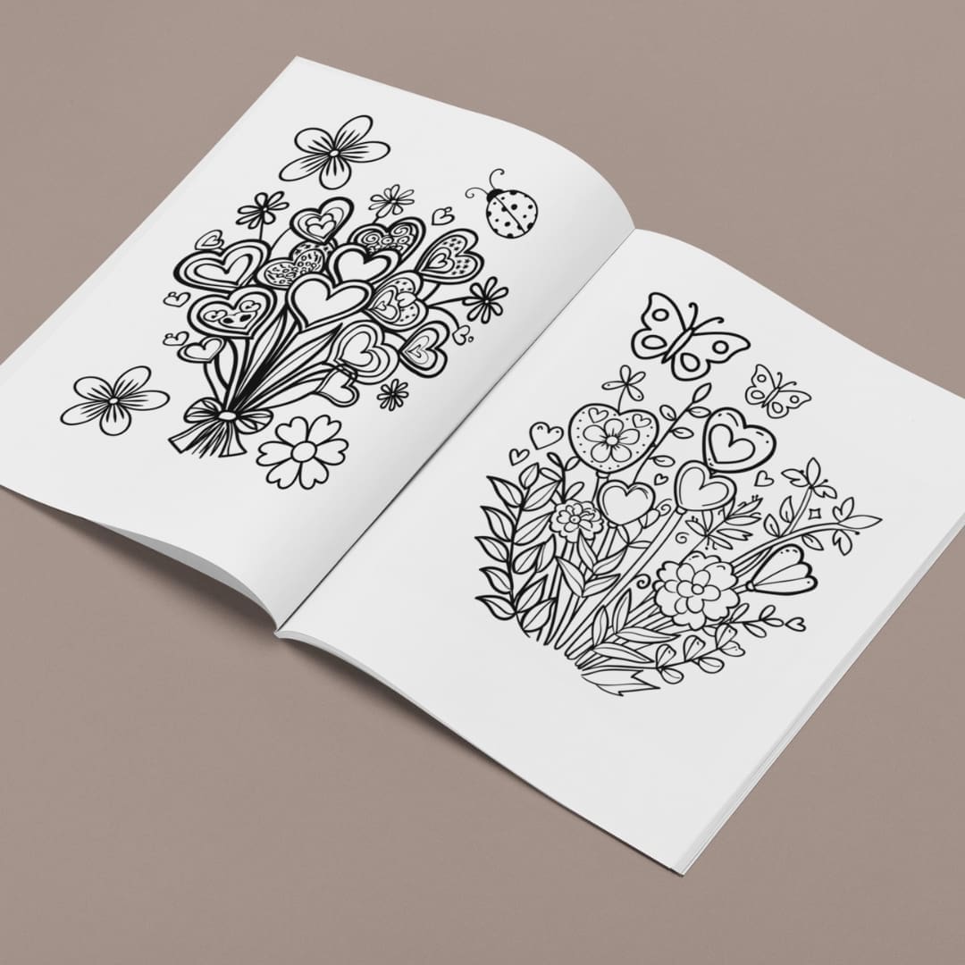 Flowers Bouquet Coloring Pages - Image 2