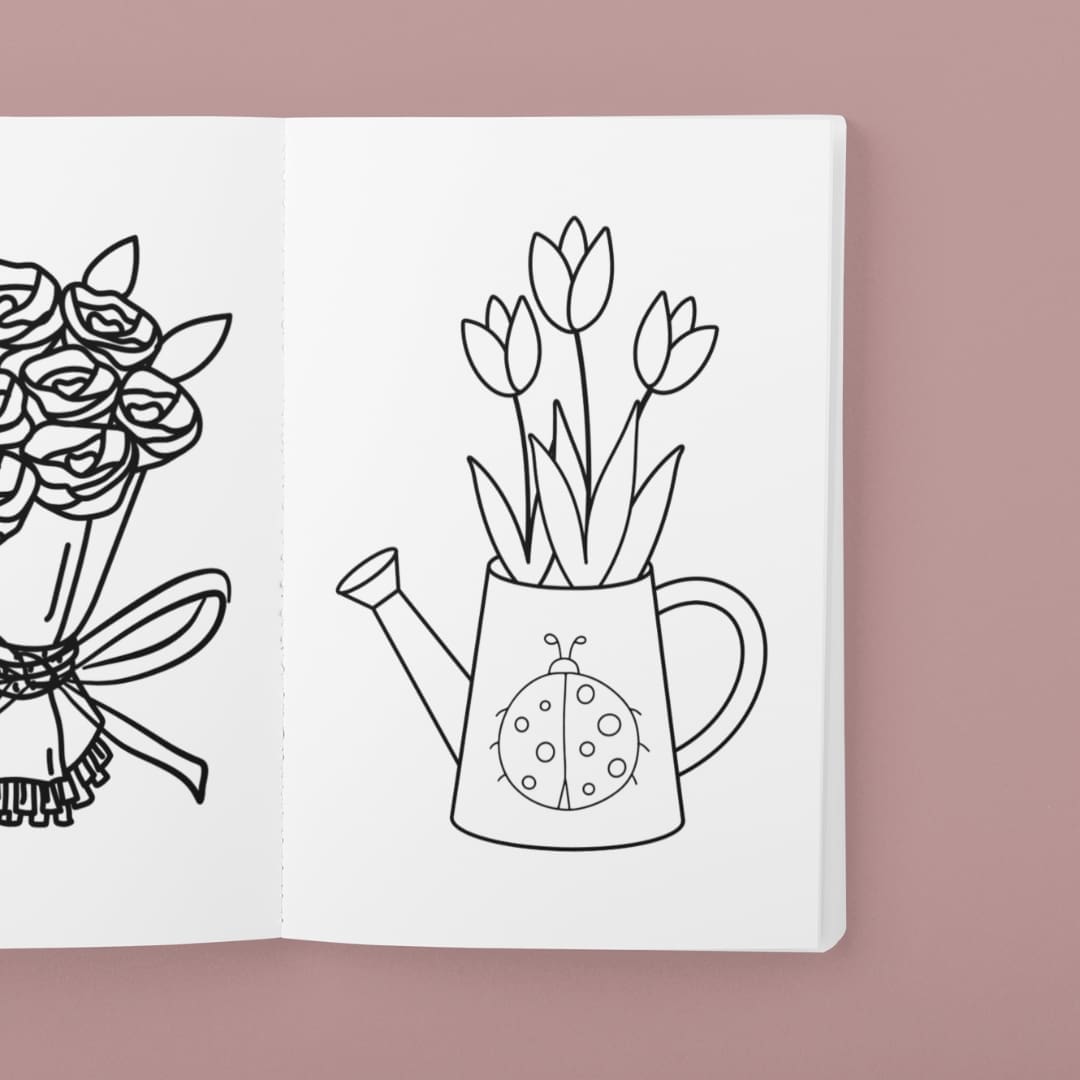 Flowers Bouquet Coloring Pages - Image 5