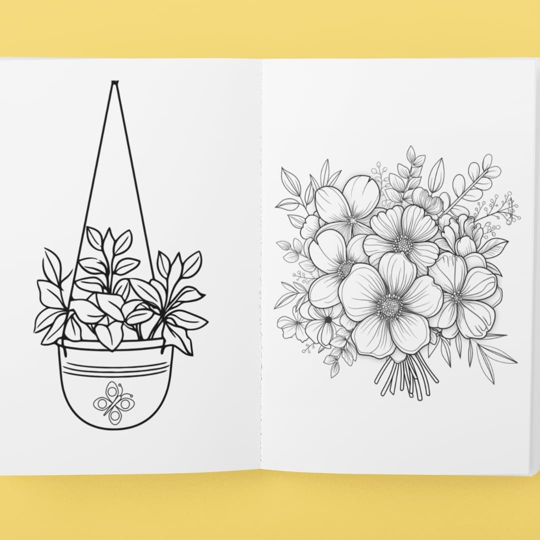 This image contains a Printable coloring busy book that open to pages with designs for download and print for kids and adults. The busy book is available uniquely at SharekknaOnline.com. It can be downloaded instantly and printed at home or your local print house. Numerous engaging and educational activities wait for parents and kids. From traditional coloring sessions with crayons, colored pencils, or markers to sparking imagination through storytelling based on the busy book's images, there's ample room for creativity.