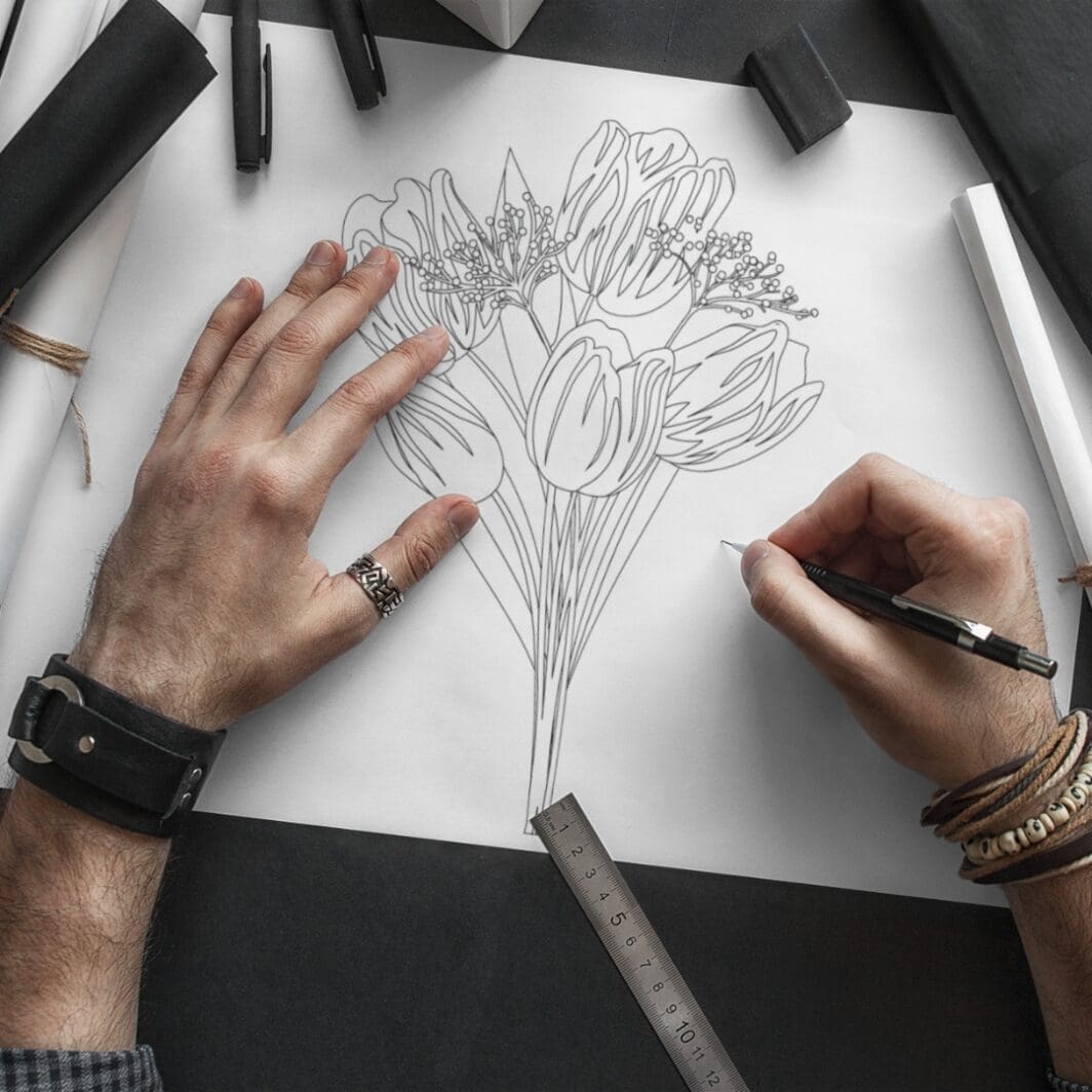 Retro Flower Bouquet Coloring Pages - Image 3