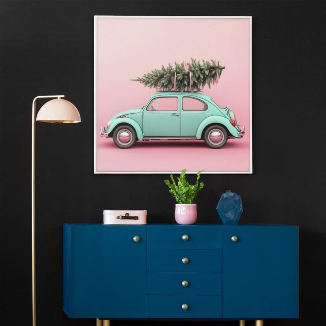 Christmas Volkswagen Beetle Posters - Image 4