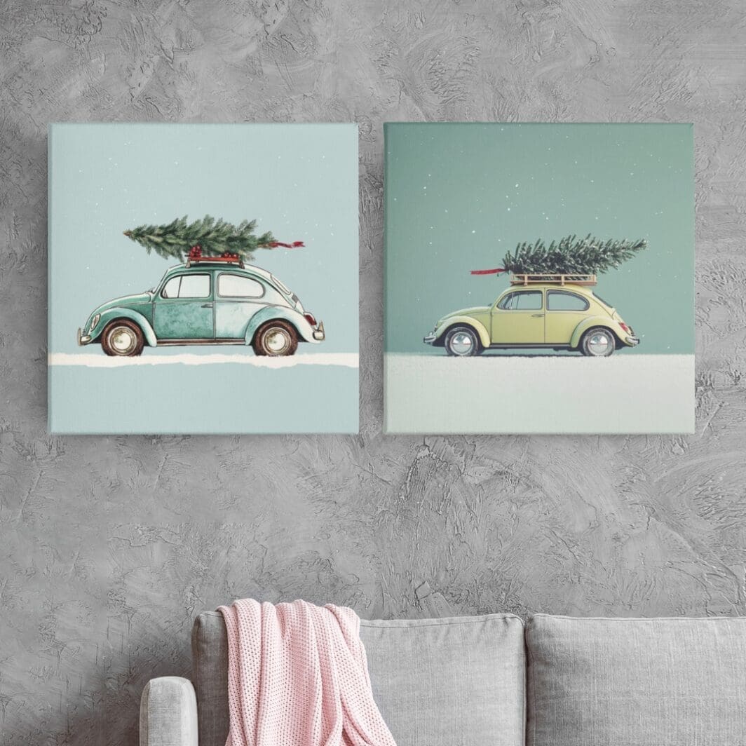 Christmas Volkswagen Beetle Posters - Image 5