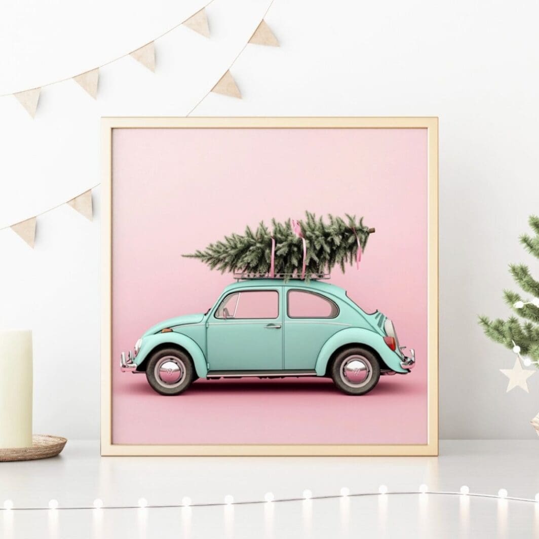 Christmas Volkswagen Beetle Posters - Image 6