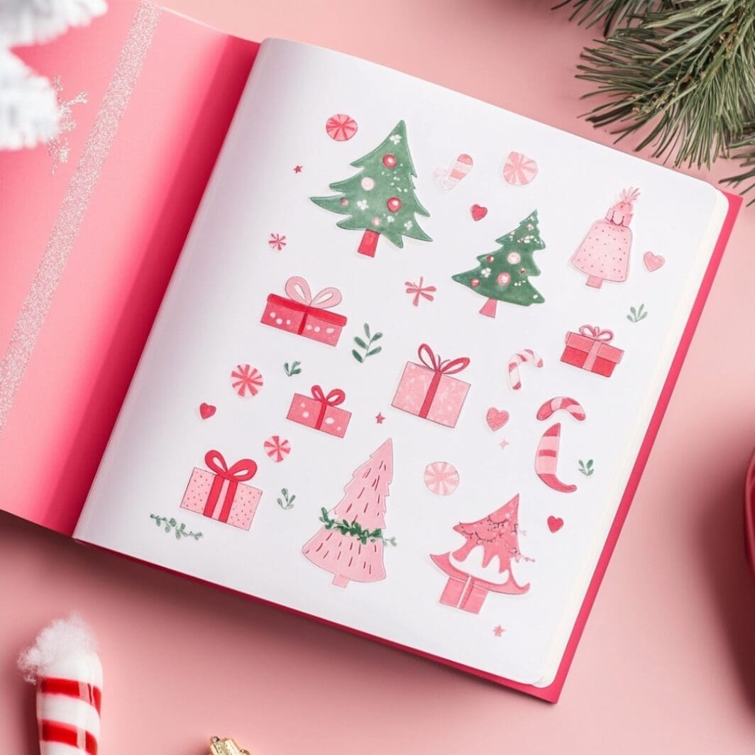 Pink Christmas Stickers - Image 6