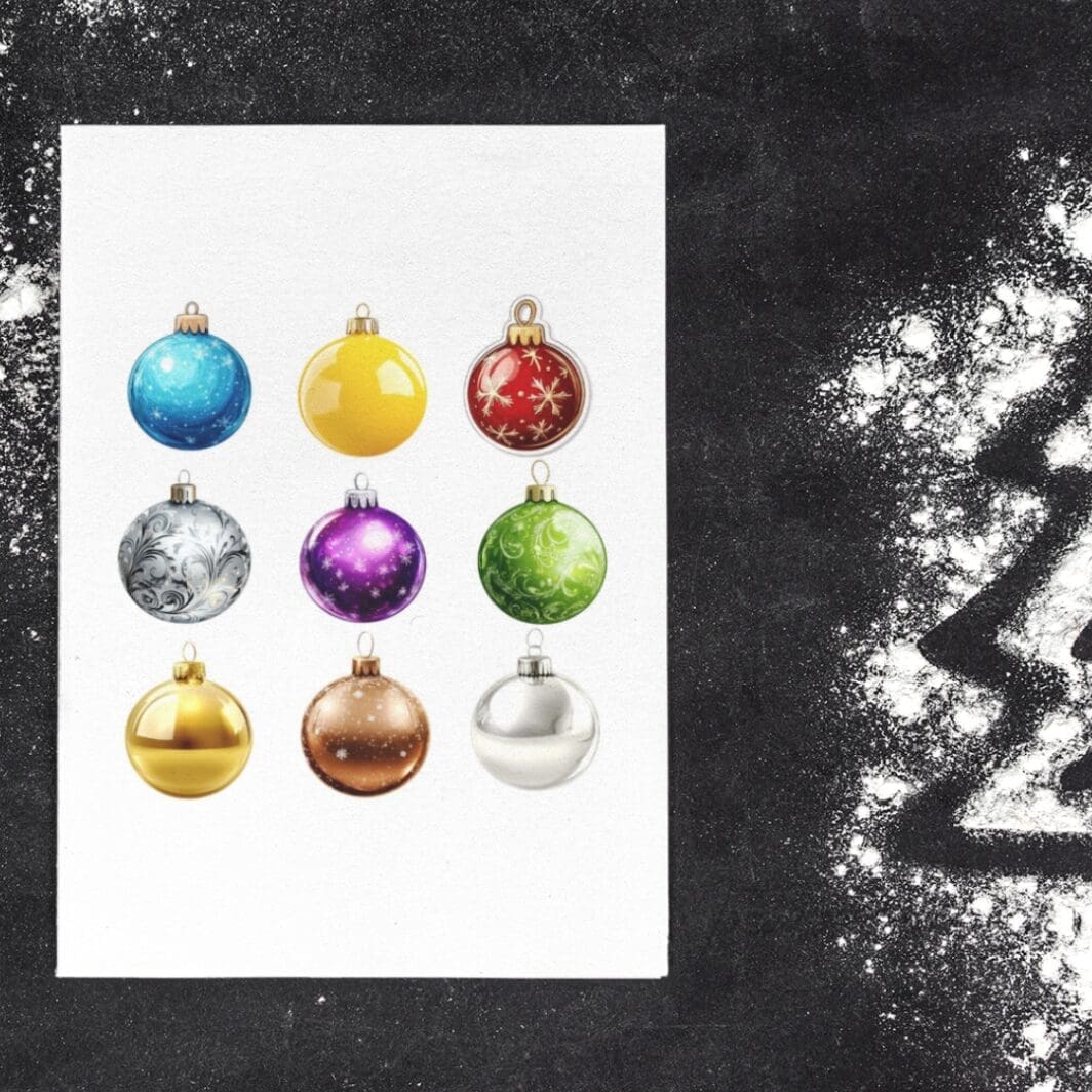 Christmas Balls Glossy Stickers - Image 7