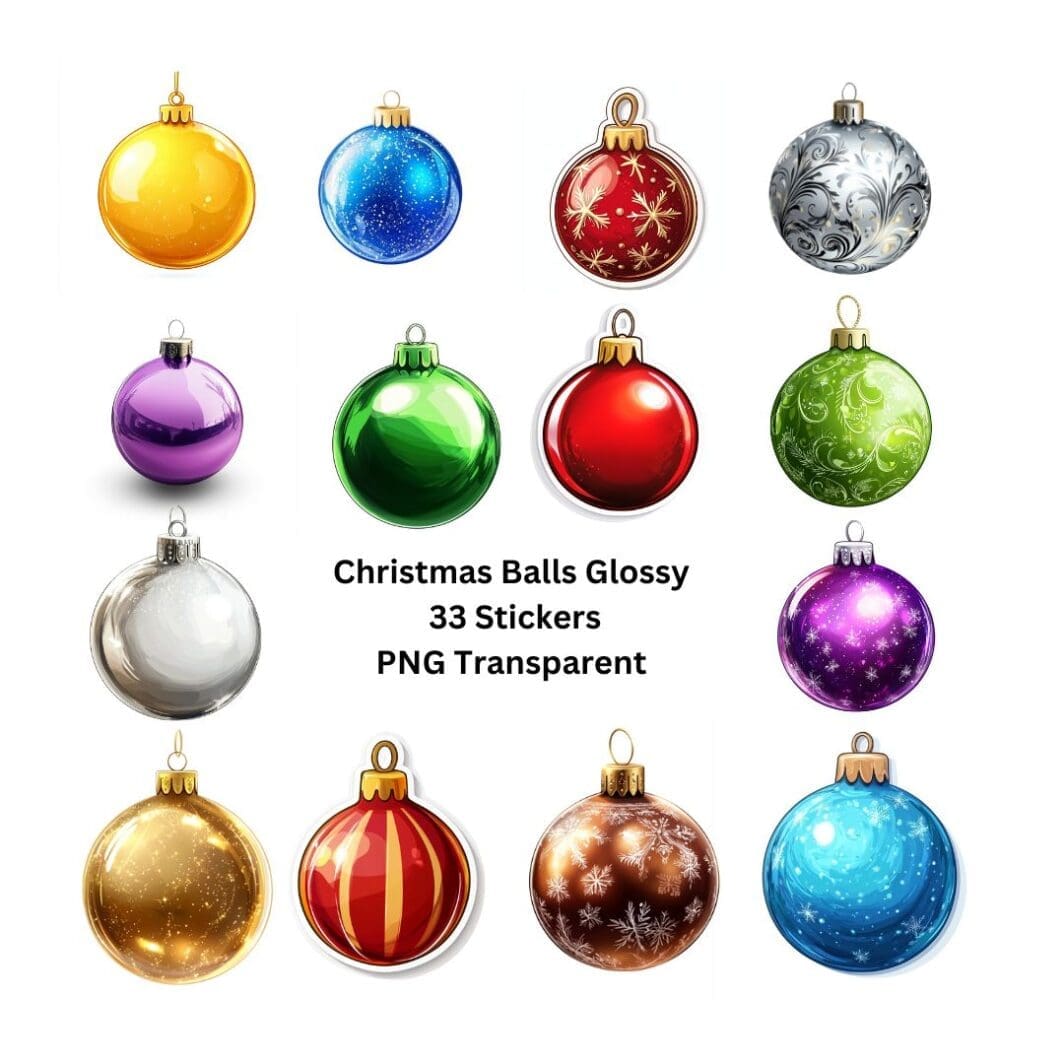 Christmas Balls Glossy Stickers - Image 8