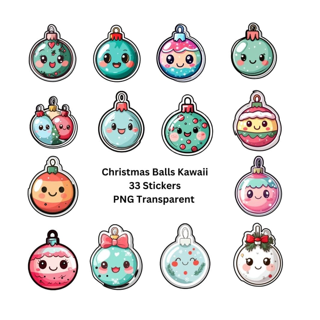 Christmas Balls Kawaii Stickers - Image 5