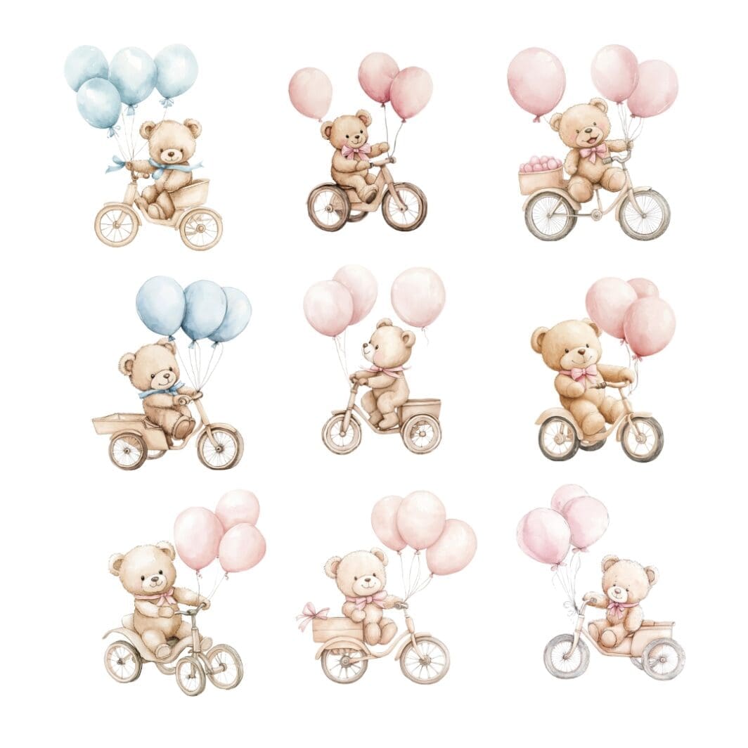 Bike and Teddy Bear Clipart