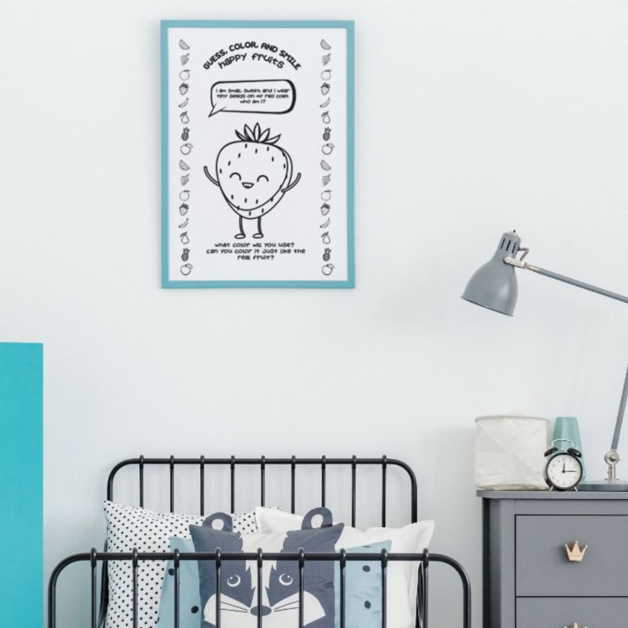 Happy Fruits Coloring Pages - Image 2