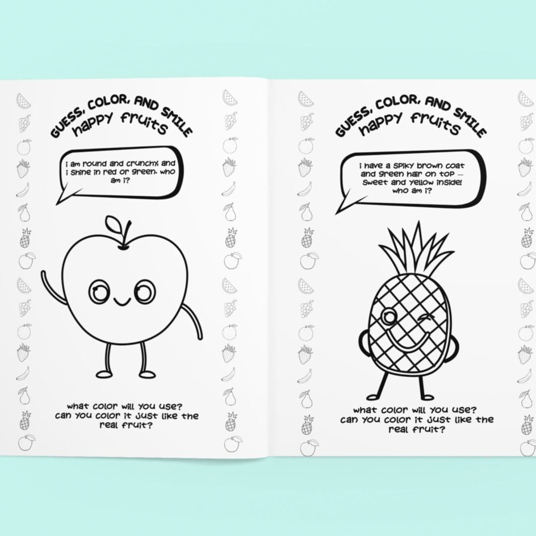 Happy Fruits Coloring Pages - Image 3