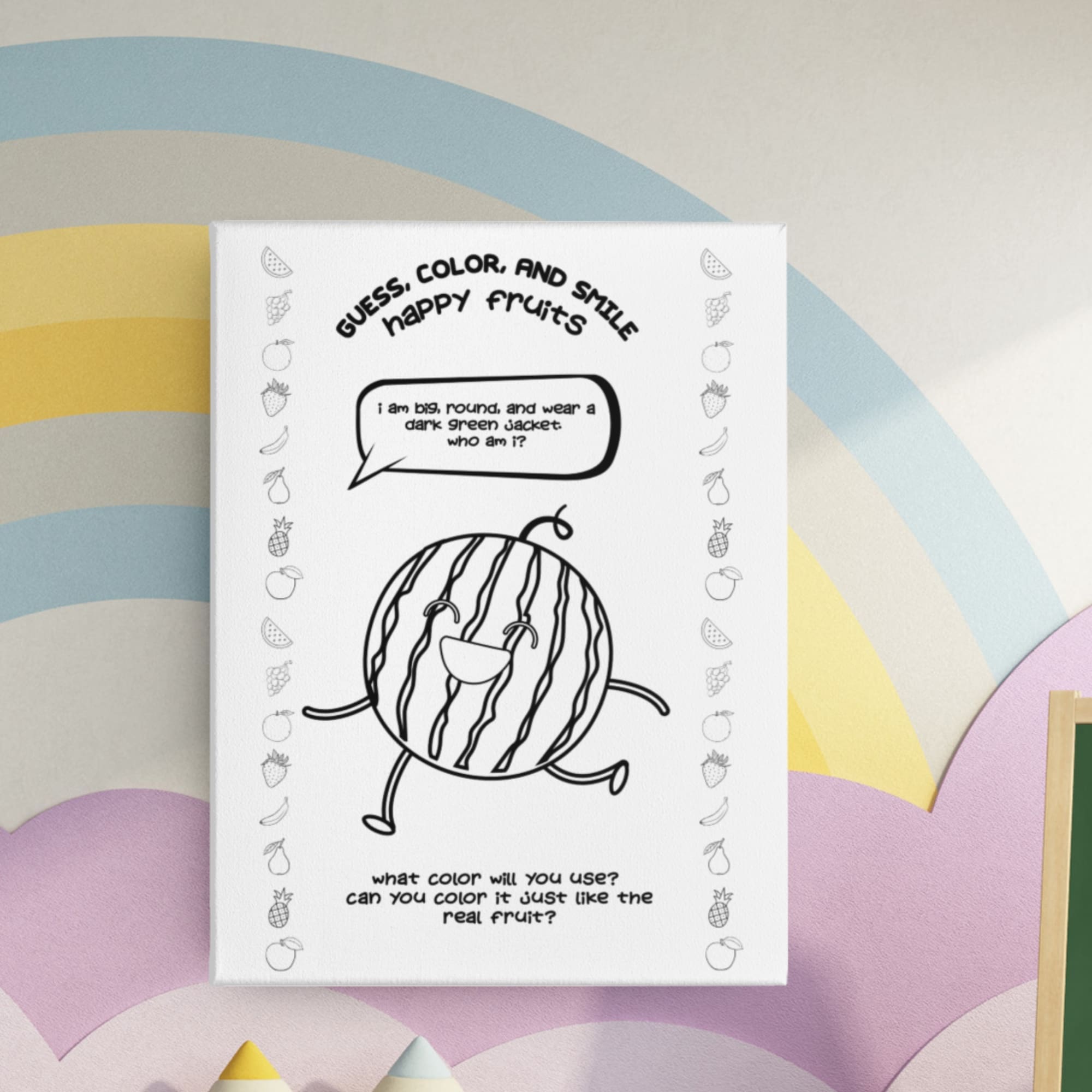 Happy Fruits Coloring Pages - Image 5