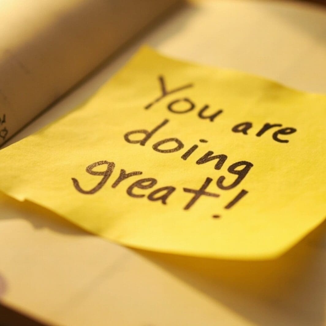 Cover image of a printable quotes collection featuring 51 colorful sticky notes with motivational messages, arranged in a grid using the Google color palette
