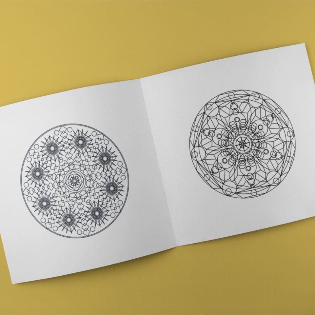 Cover of the "Simple Circular Mandala Coloring Book" featuring a clean white background with a large, intricate circular mandala design in the center, surrounded by smaller decorative patterns. The title is displayed in elegant, easy-to-read lettering above the mandala, suggesting calmness, creativity, and relaxation.