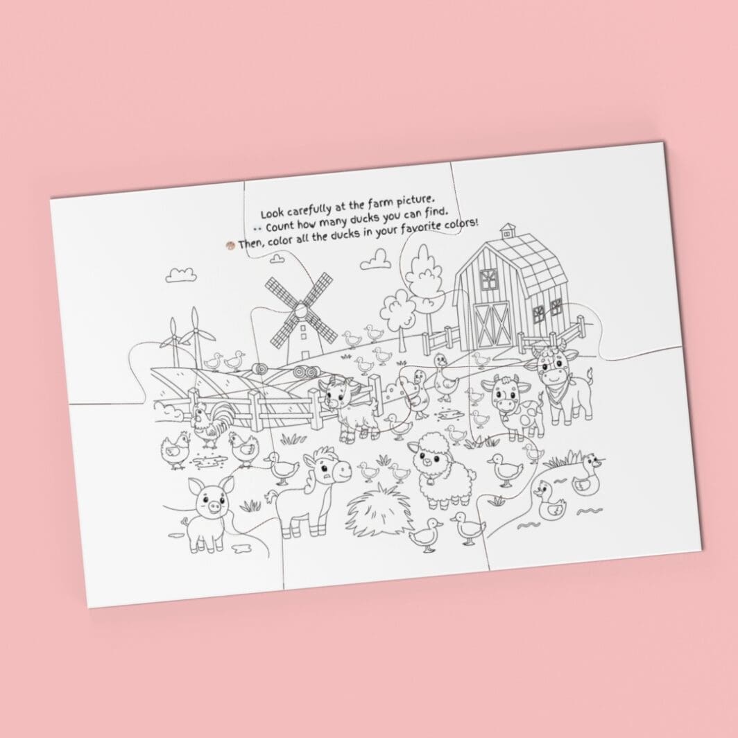 Count and Color Farm Ducks Activity Sheet - Image 2