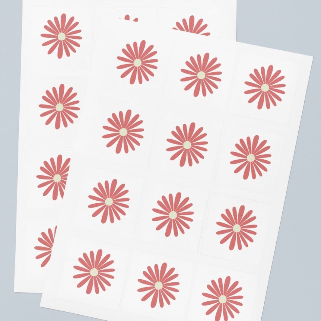 Pink Flowers Stickers - Image 3
