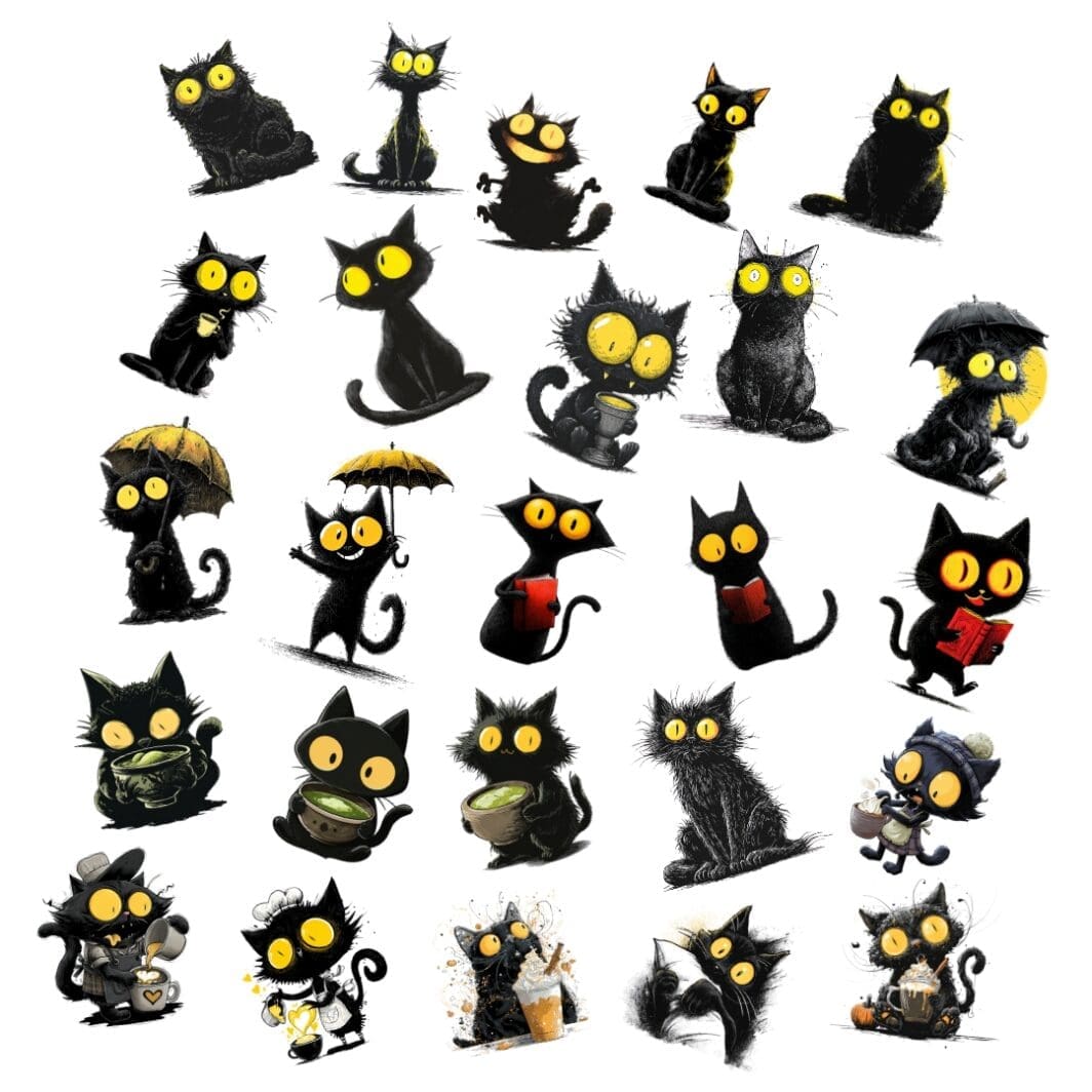 Black Cat Stickers - Image 2
