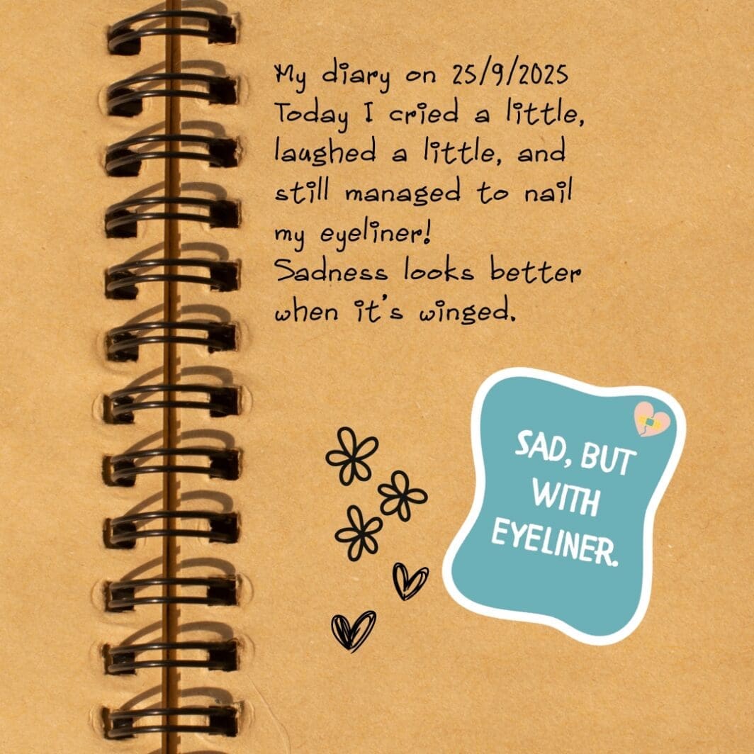 Black and white cover image of the “21 Sad But Funny Quotes Collection” featuring witty, sarcastic, and relatable designs about sadness with humor, available as printable wall art, stickers, and digital downloads.